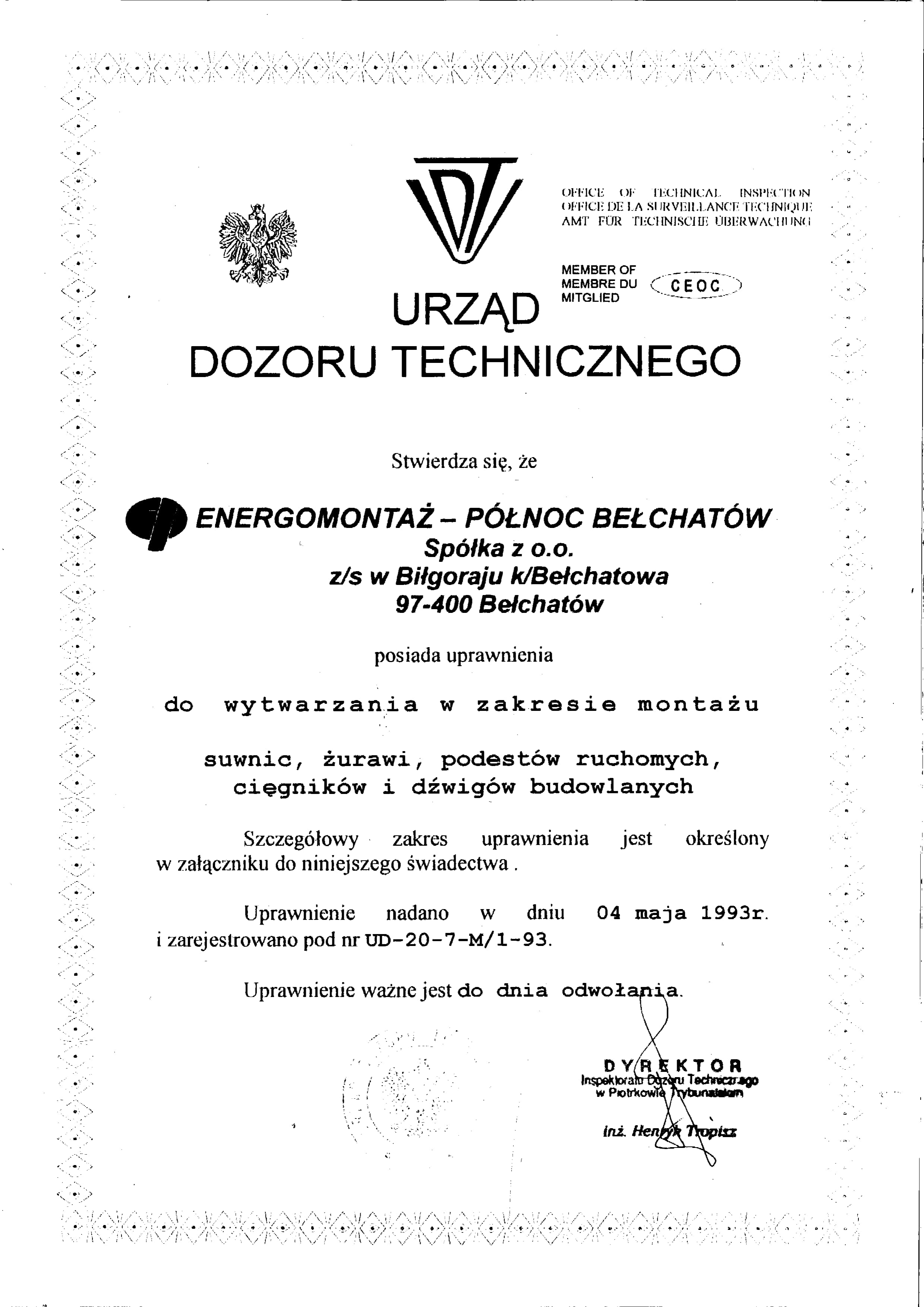 wytwarzania w zakresie montażu 98