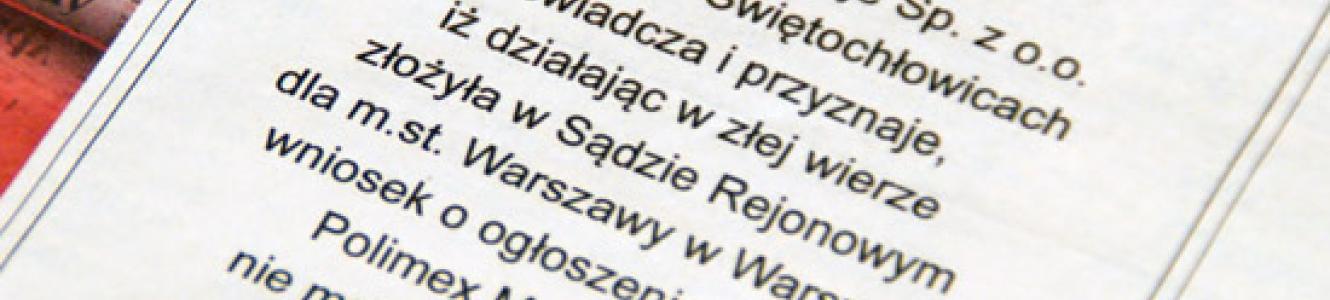 Firma Elektron-Inwestycje działała w złej wierze